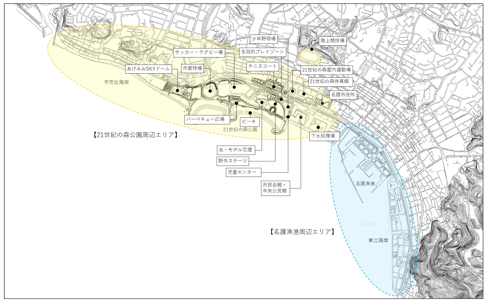 対象地の主な施設