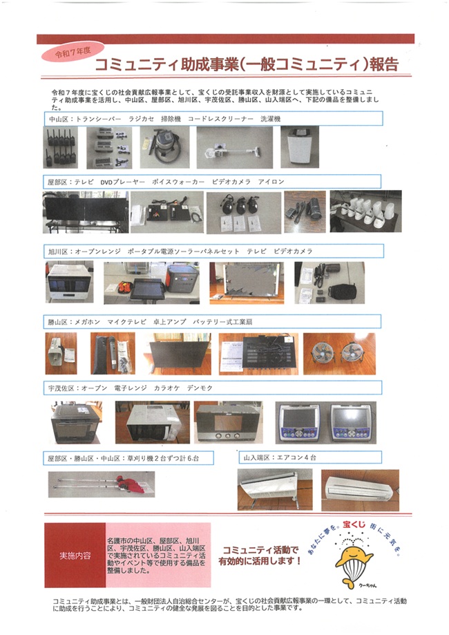 令和7年度コミュニティ助成事業報告 令和7年度コミュニティ助成事業報告